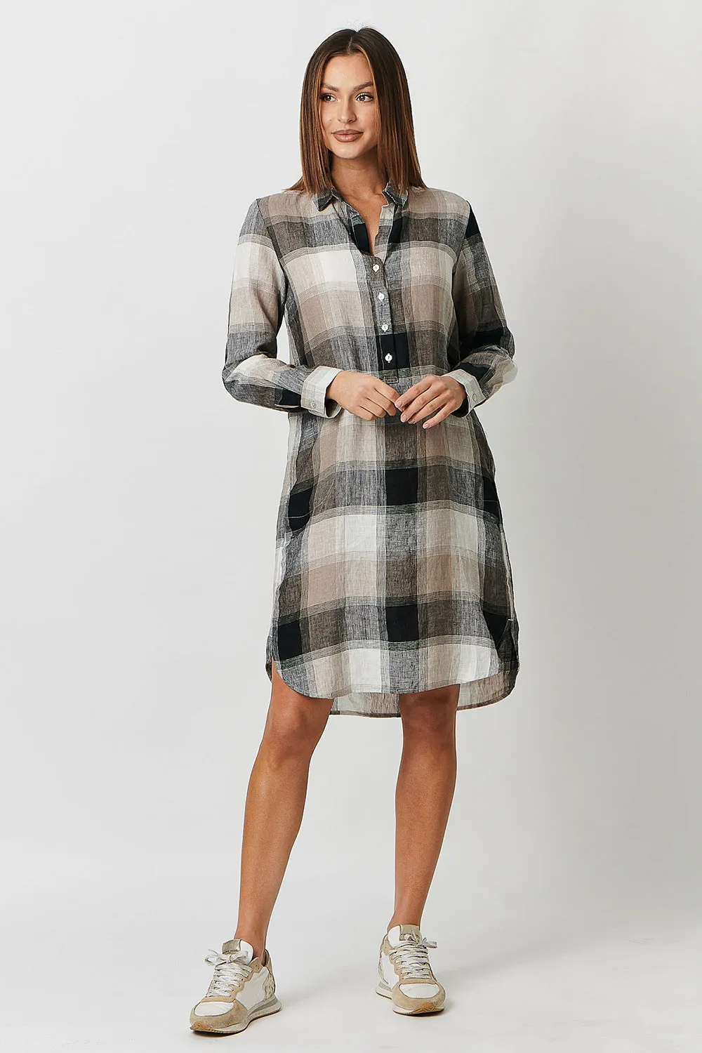 Naturals by O & J Shirtmaker Dress in Lentil Plaid