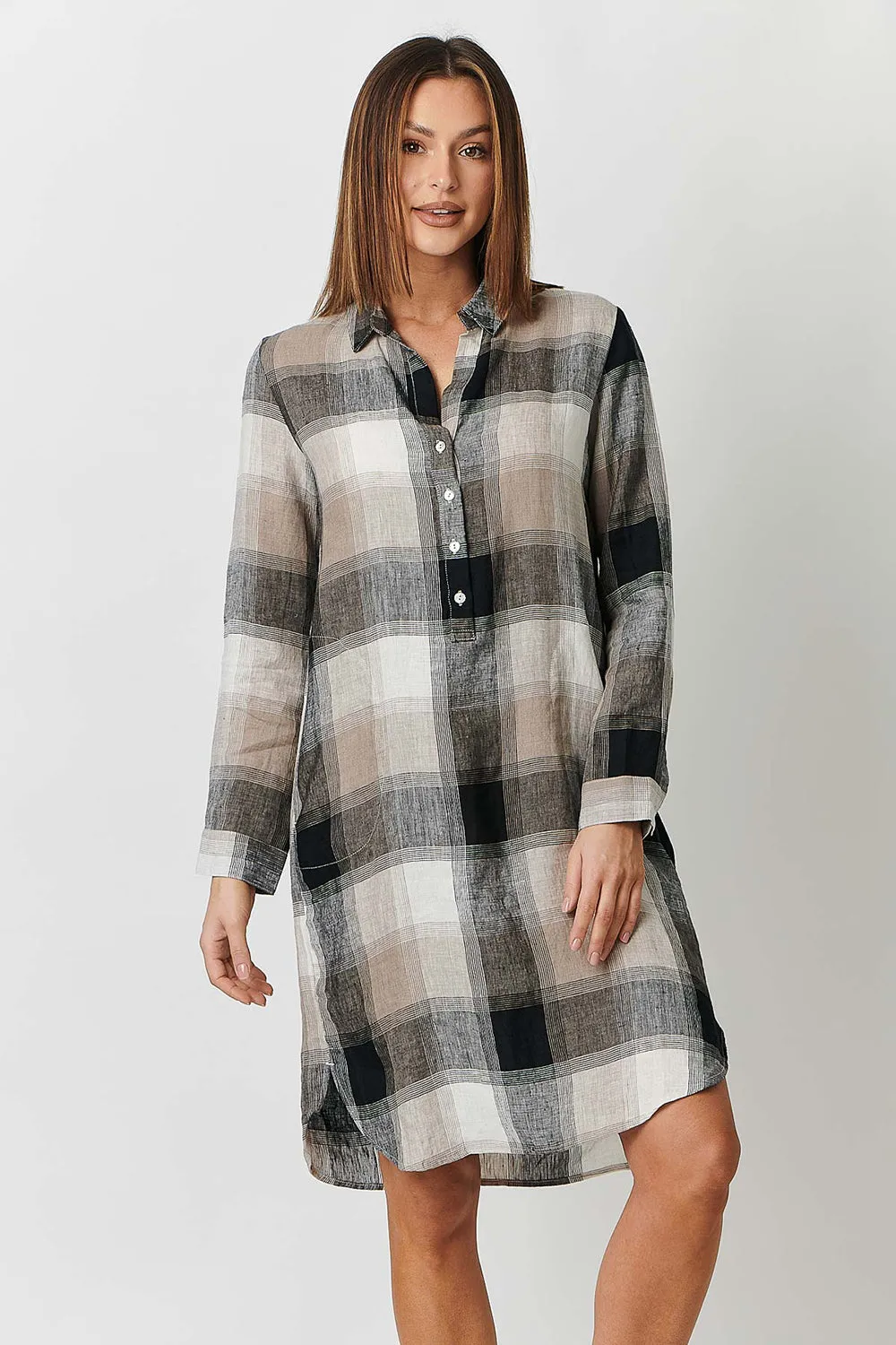 Naturals by O & J Shirtmaker Dress in Lentil Plaid