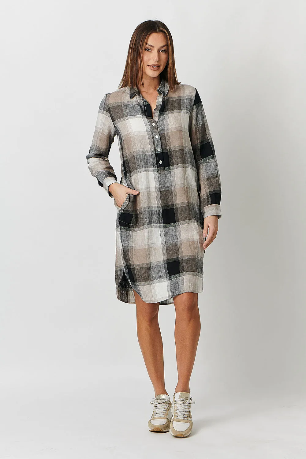 Naturals by O & J Shirtmaker Dress in Lentil Plaid
