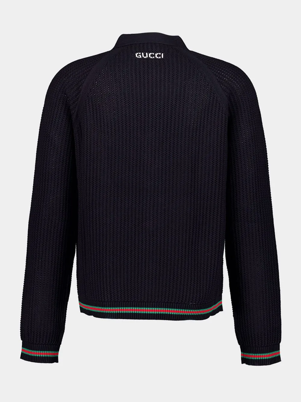 Navy Ajour Cotton Knit Cardigan with Web