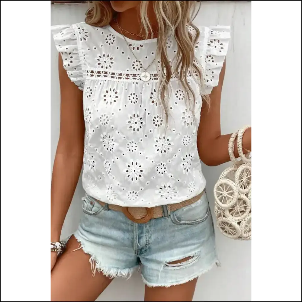Needful Things: Ruffle Some Feathers in this Chic White Eyelet Tank 😇