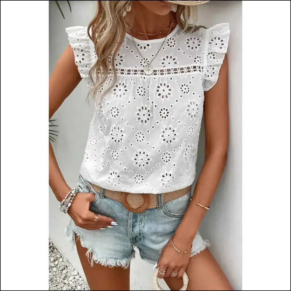 Needful Things: Ruffle Some Feathers in this Chic White Eyelet Tank 😇