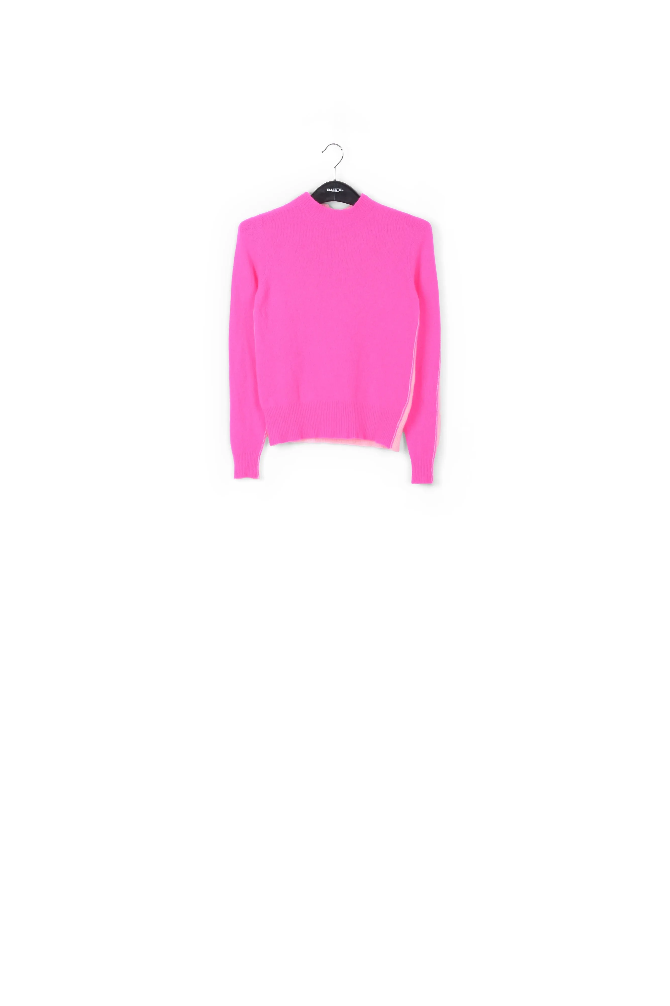 Neon pink and light pink merino-cashmere knit sweater