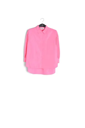 Neon pink loose-fit shirt