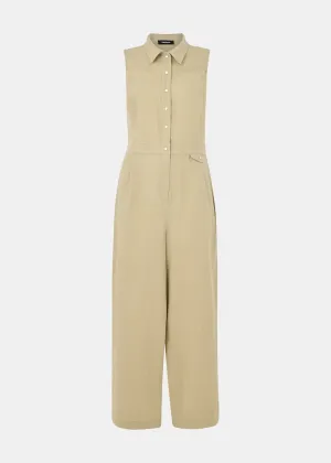 Neutral Ellis Western Linen Jumpsuit