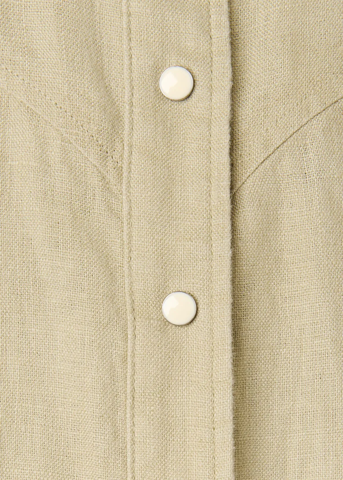 Neutral Ellis Western Linen Jumpsuit