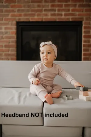 New  Ultra Soft Ultra Cozy High End BABY LONG ROMPER - LAVENDER by North Kinder, Made in Canada, Sz NB Newborn RETAILS $54 