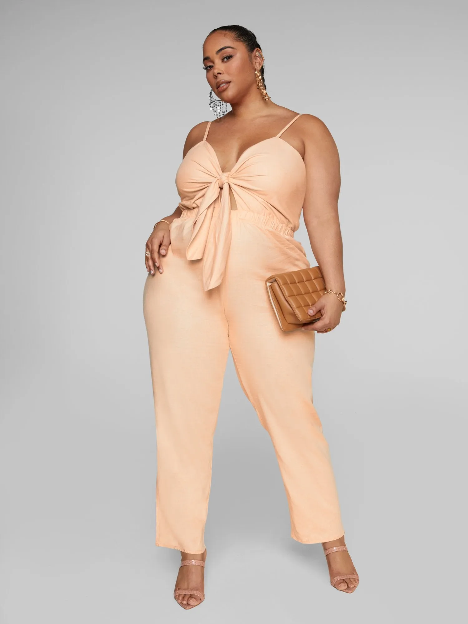 Nissa Tie Front Linen Jumpsuit