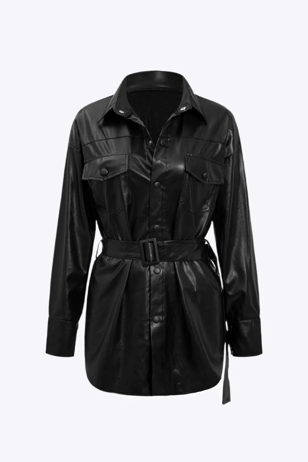 Noelle - Classic Belted Fit Woman's Long Sleeve Shirt