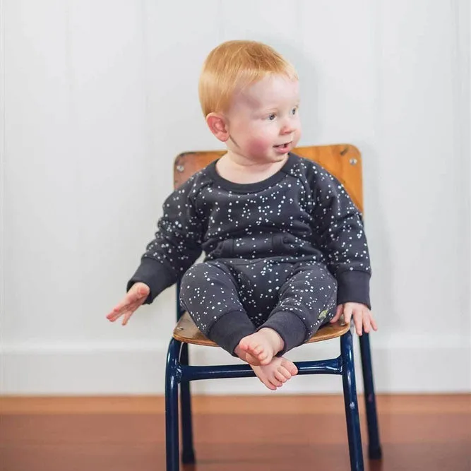 Nui Organics Organic Cotton Fleece Romper - Charcoal