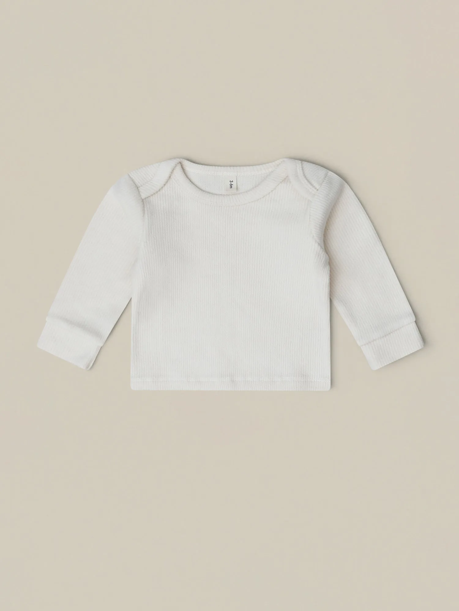 Oat Ribbed Long Sleeve Top