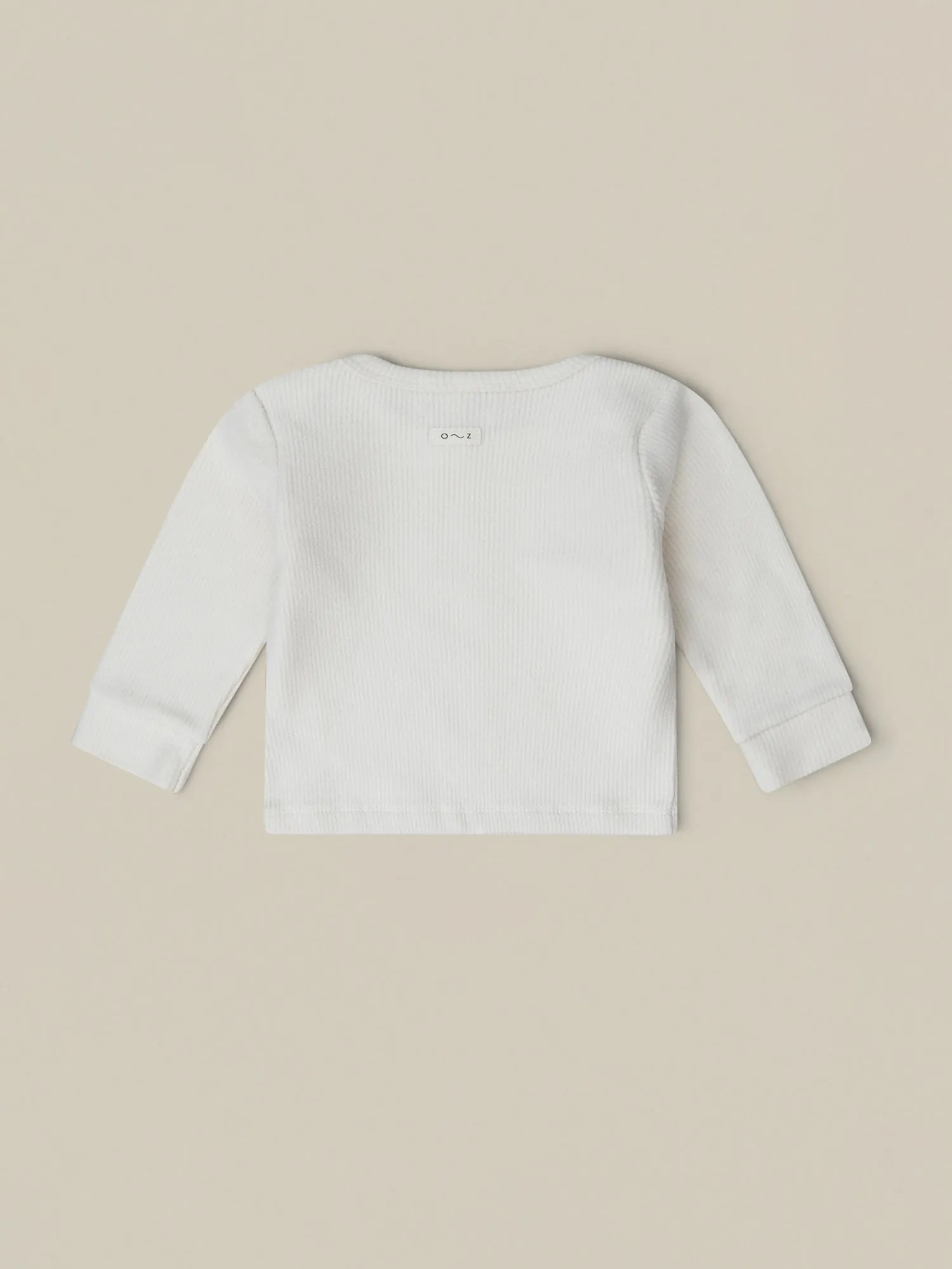 Oat Ribbed Long Sleeve Top