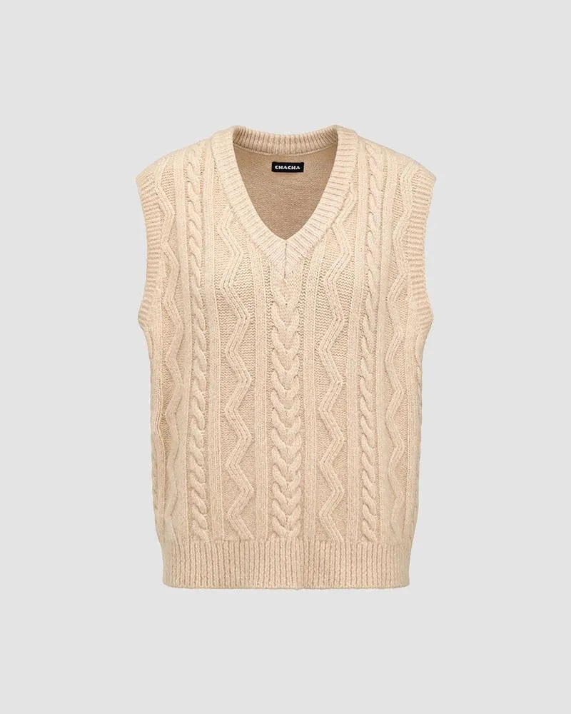 Ocedina Cable Knit Sweater Vest