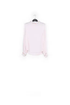 Off-white high neck top with bead embellishments