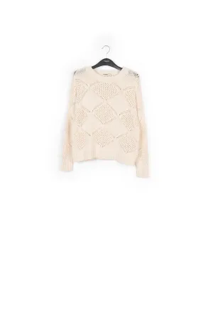 Off-white pointelle-knitted sweater