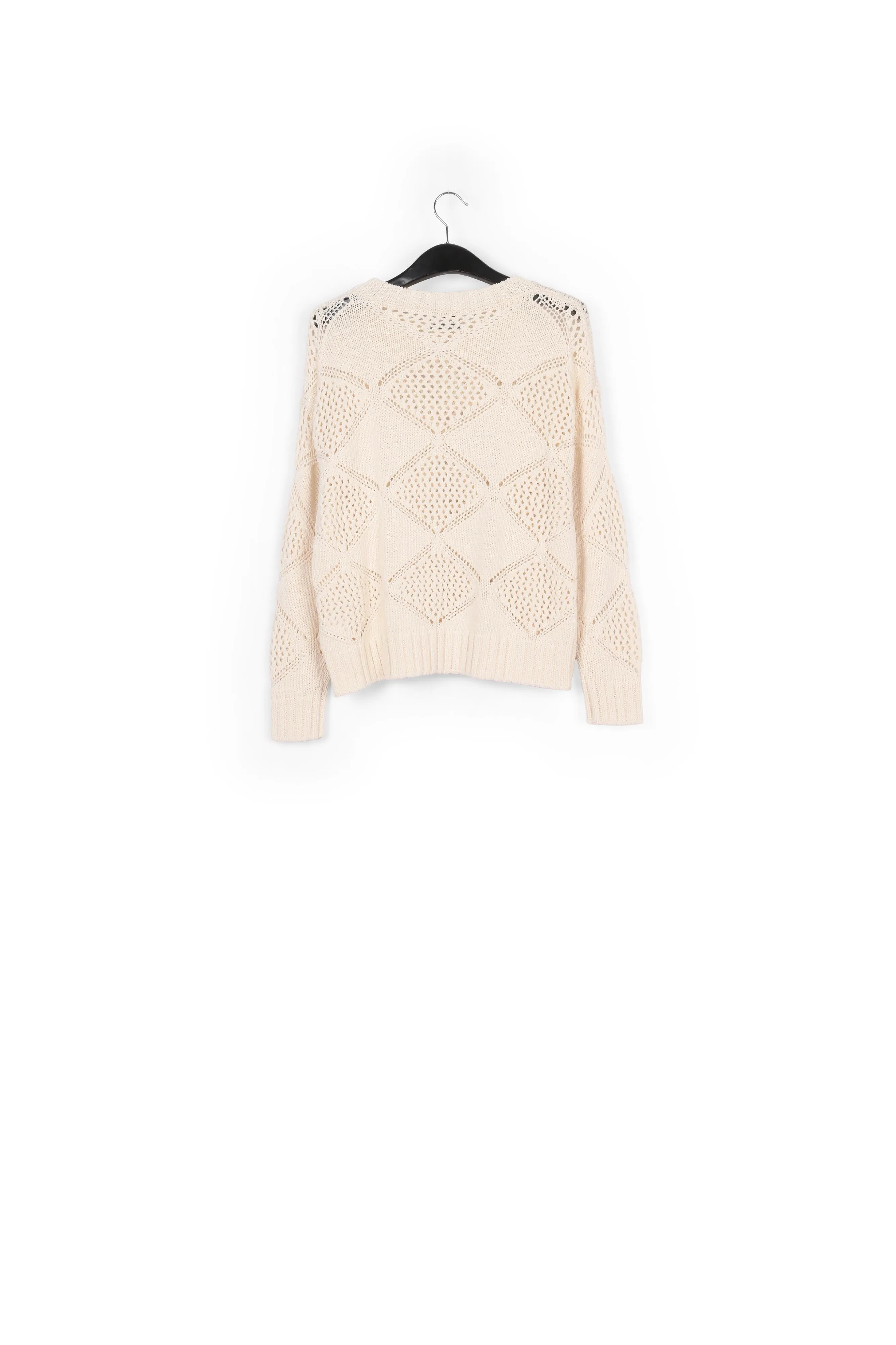 Off-white pointelle-knitted sweater