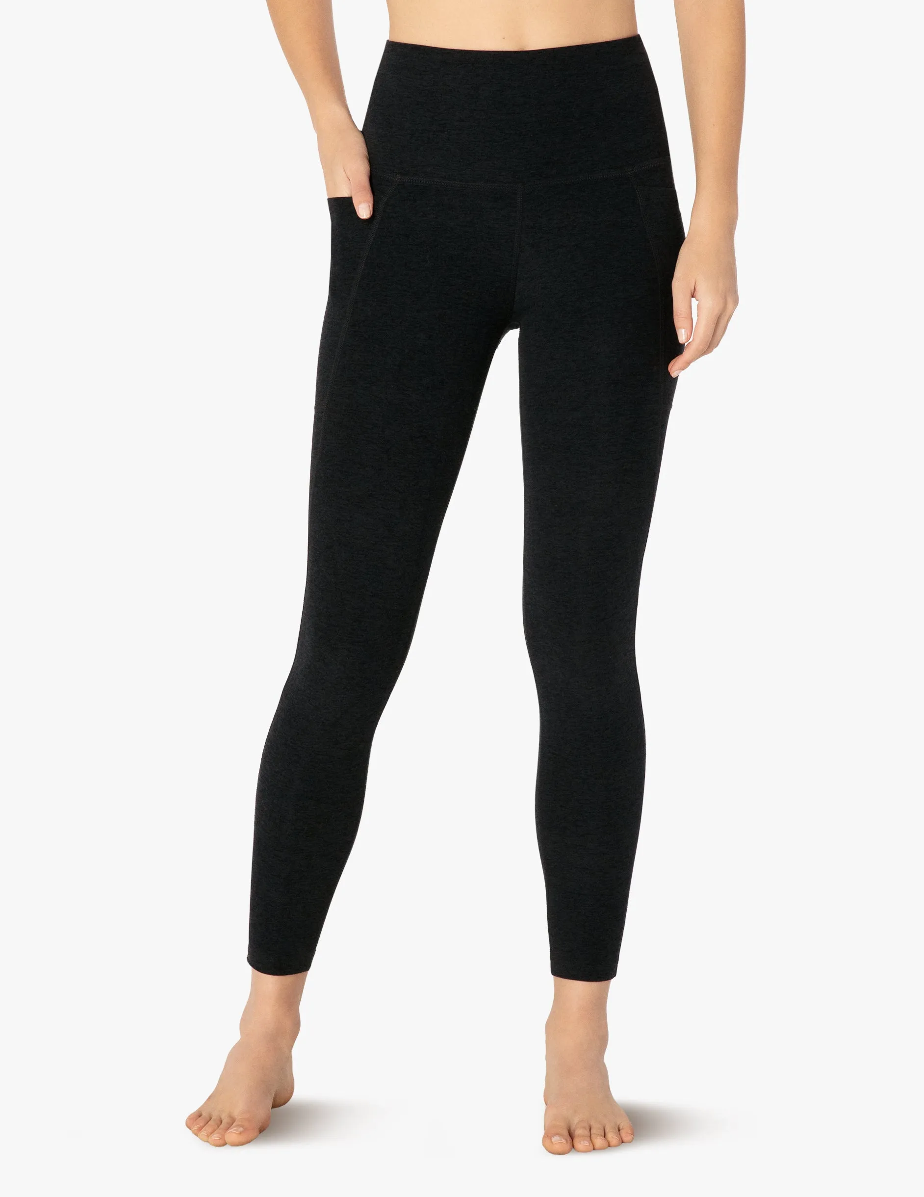 Out of pocket high waisted midi leggings in darkest night