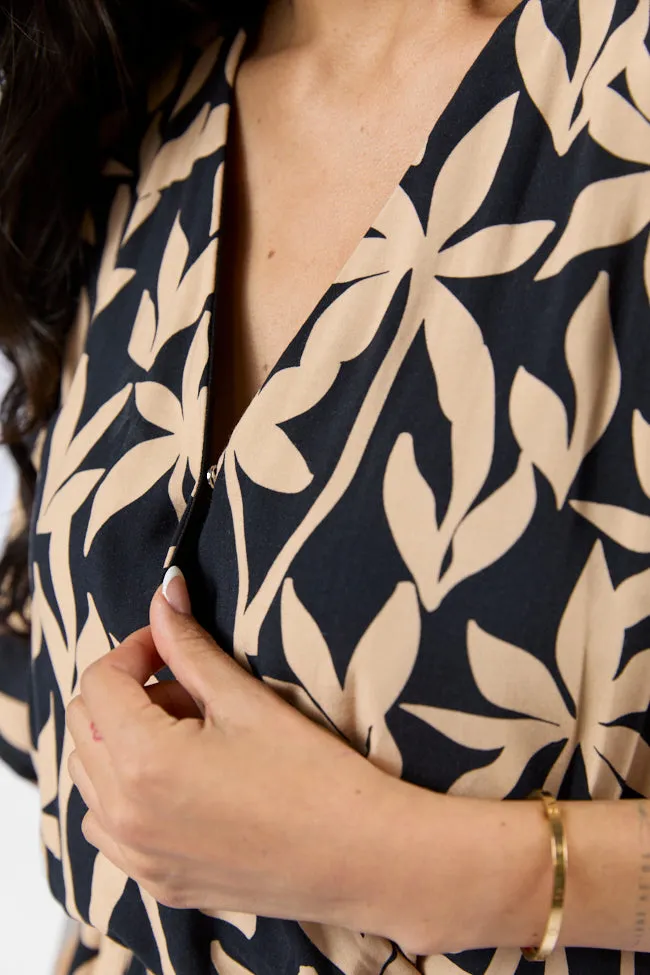 Palm Shores Neutral Print Surplice Romper FINAL SALE
