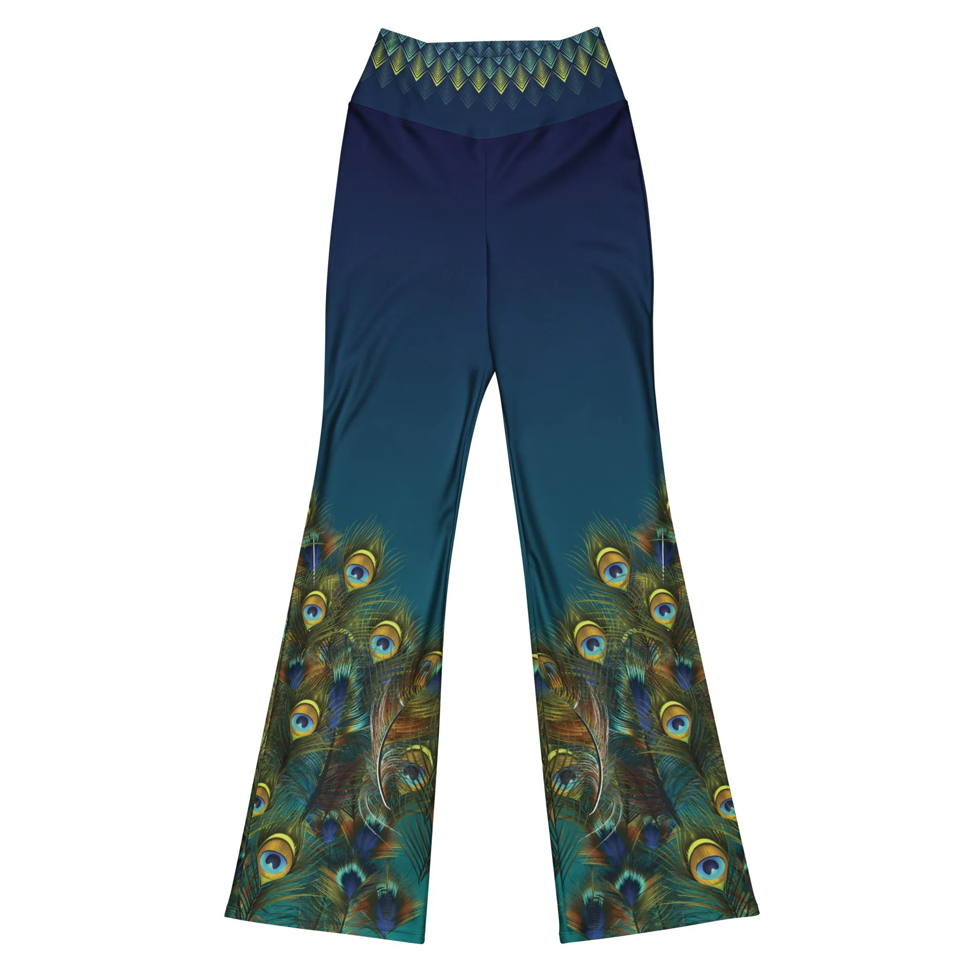 Peacock Plumage Flare leggings