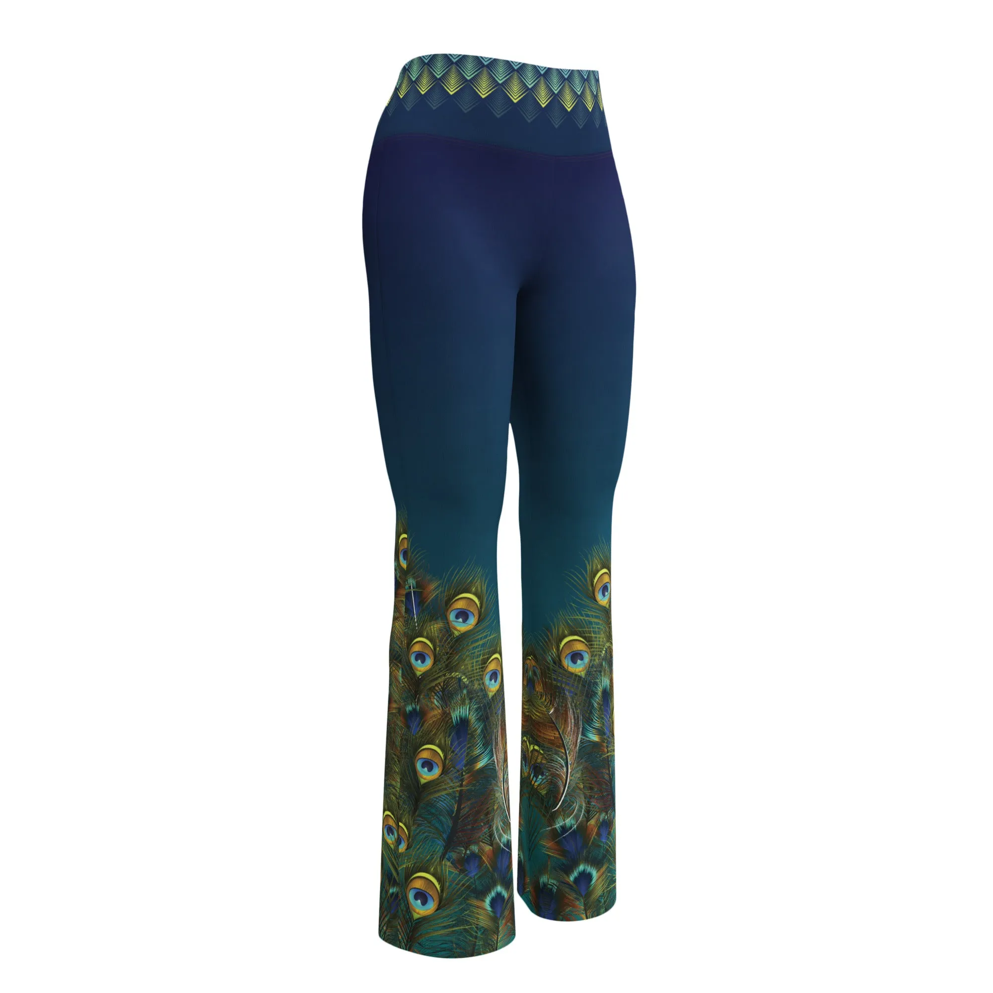 Peacock Plumage Flare leggings