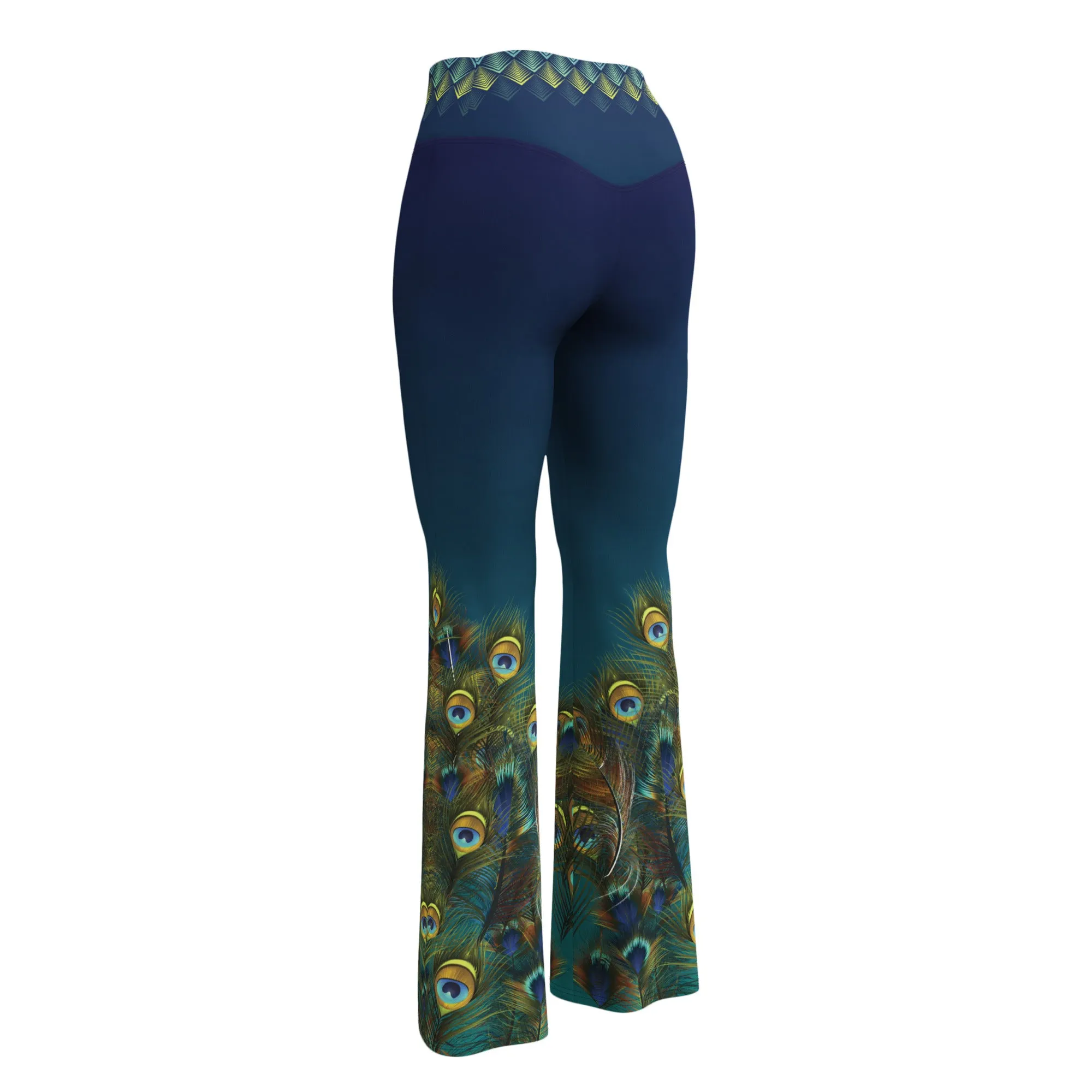Peacock Plumage Flare leggings
