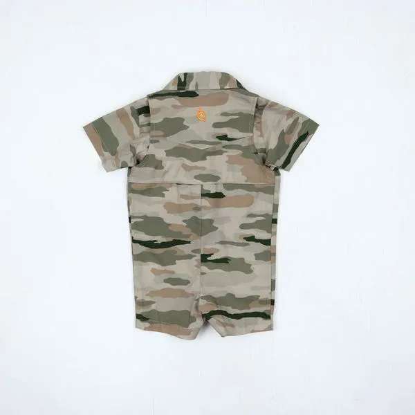 Pearl Snap Romper | Classic Camo