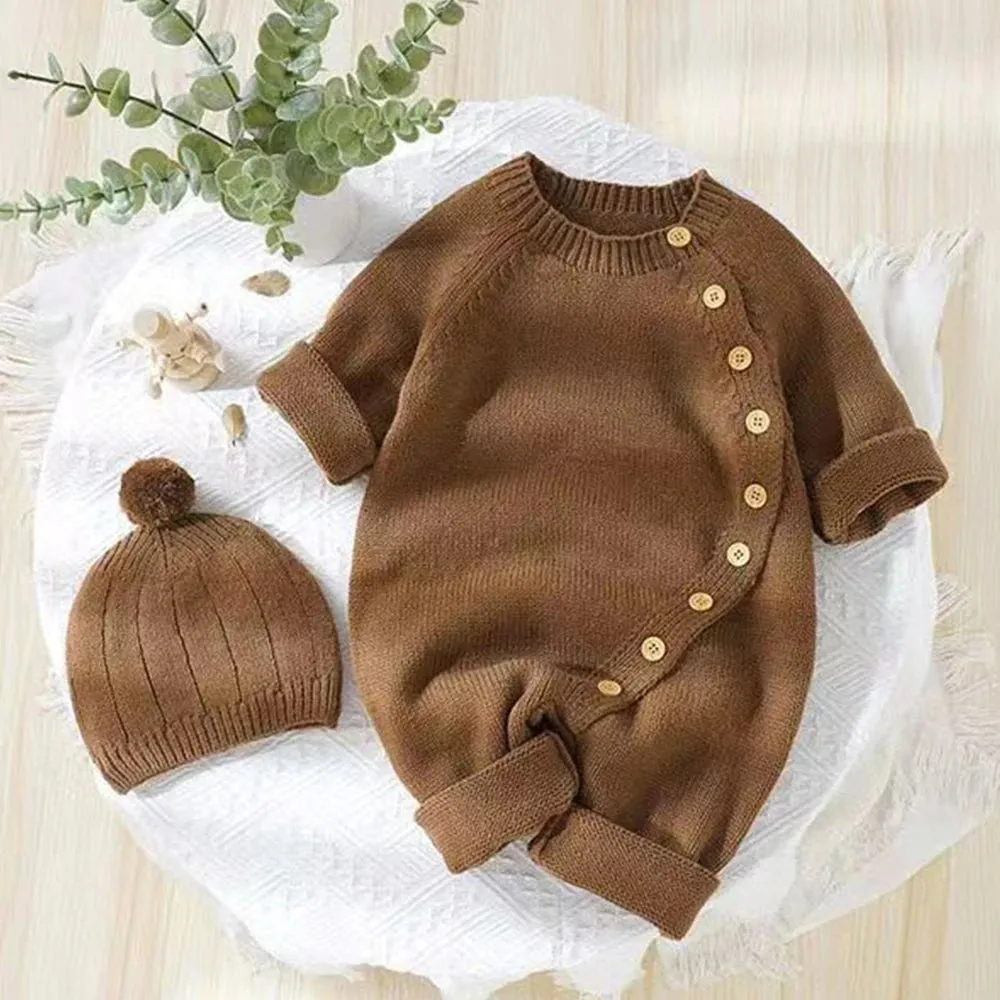 Personalized Newborn knitted romper