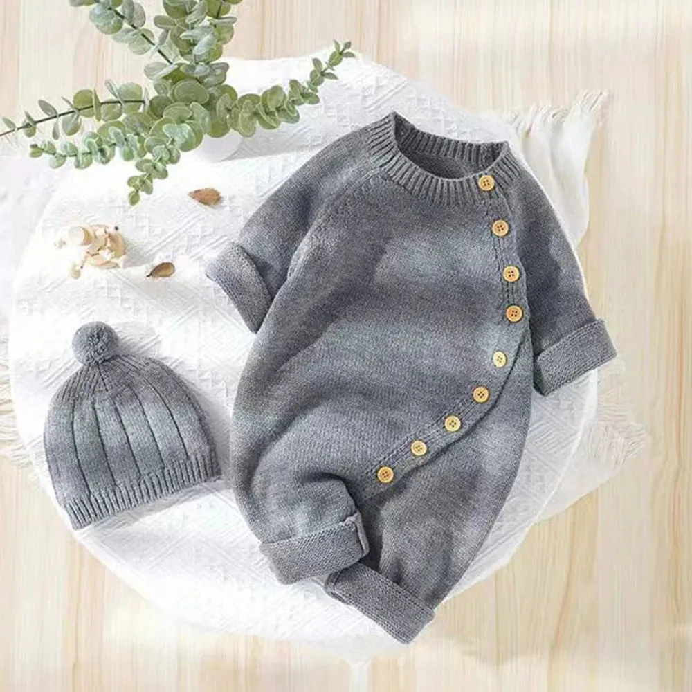 Personalized Newborn knitted romper