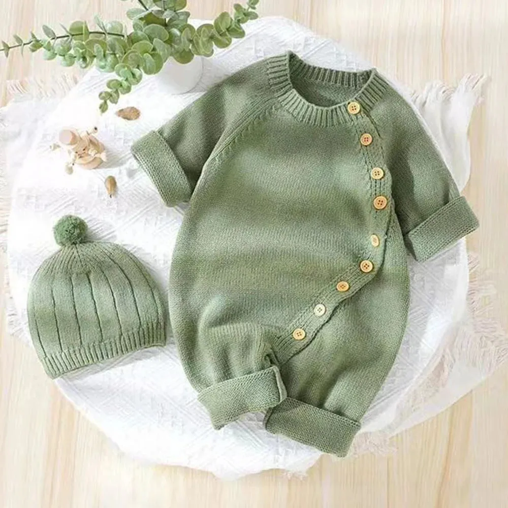 Personalized Newborn knitted romper