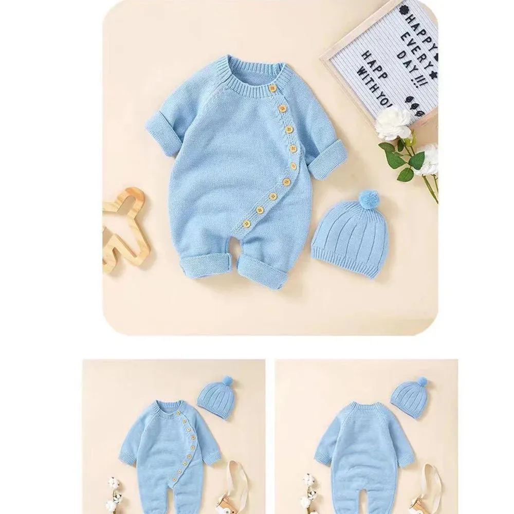 Personalized Newborn knitted romper