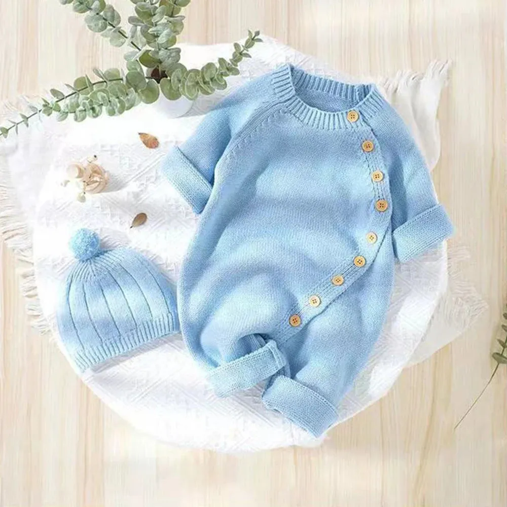 Personalized Newborn knitted romper