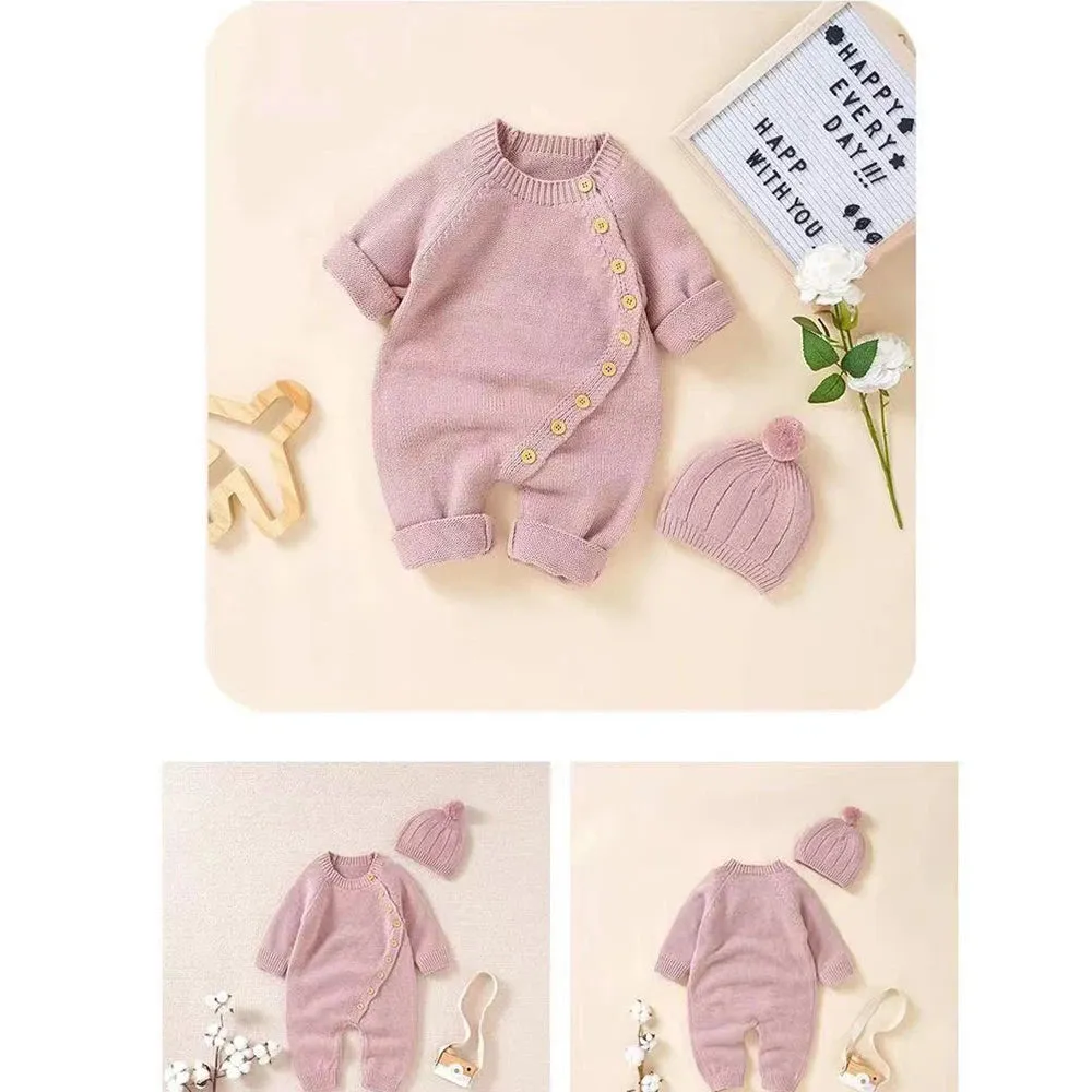 Personalized Newborn knitted romper