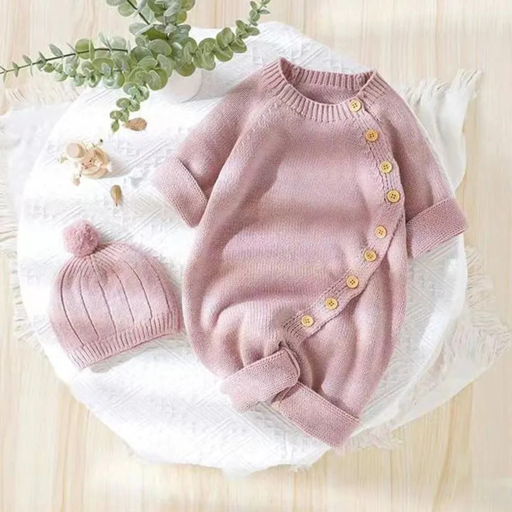 Personalized Newborn knitted romper