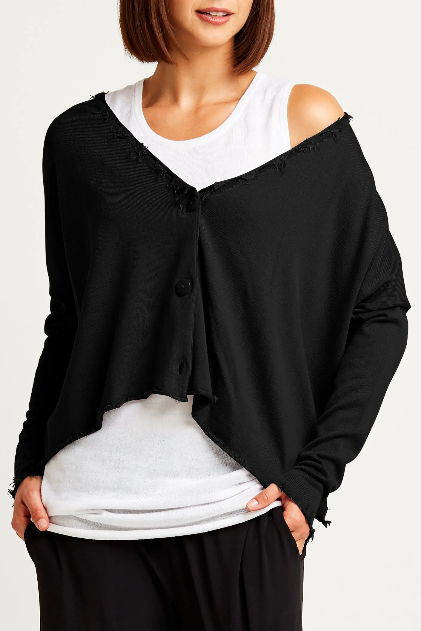 Pima Cotton Tattered Cardigan