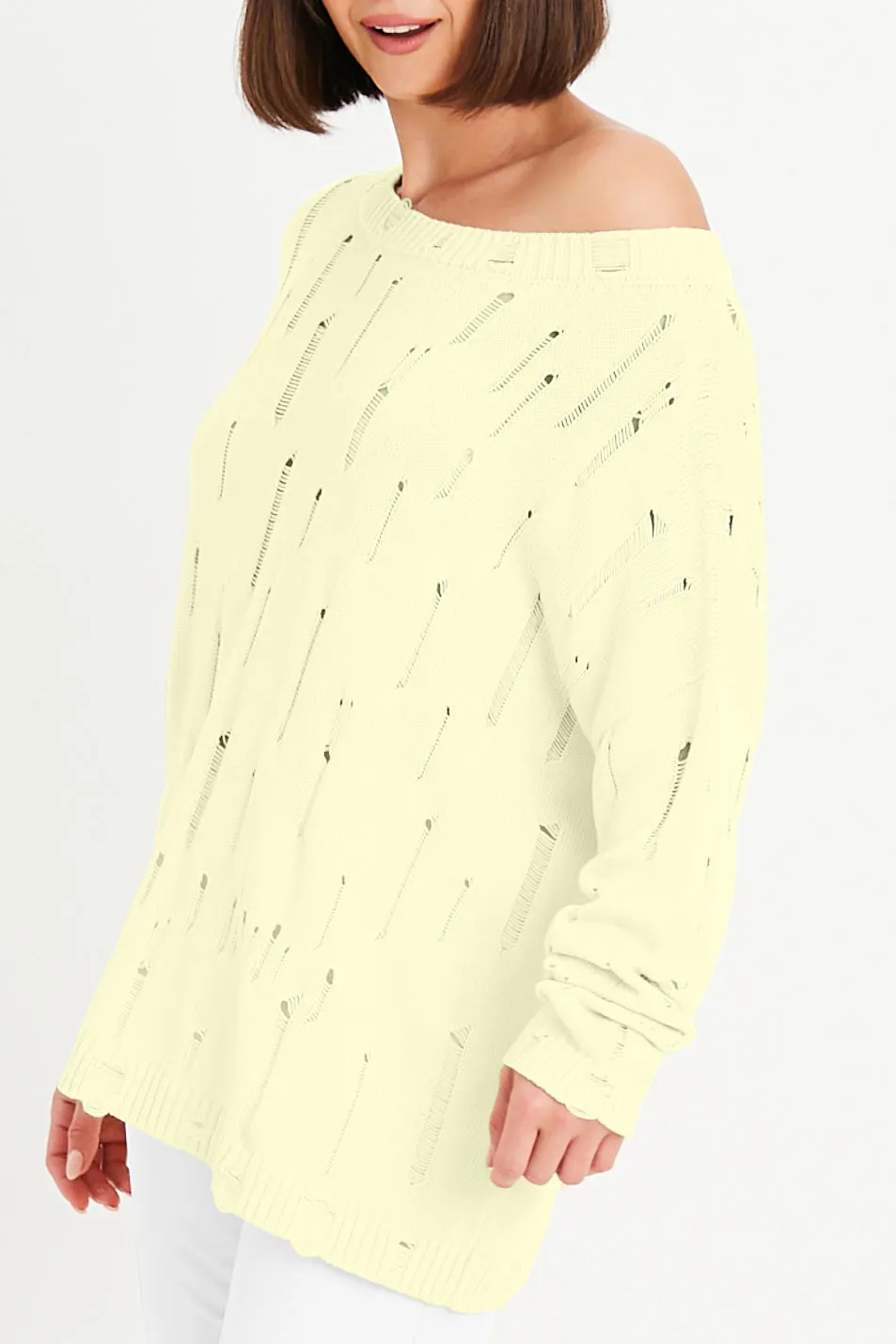 Pima Cotton Undone Boatneck Sweater