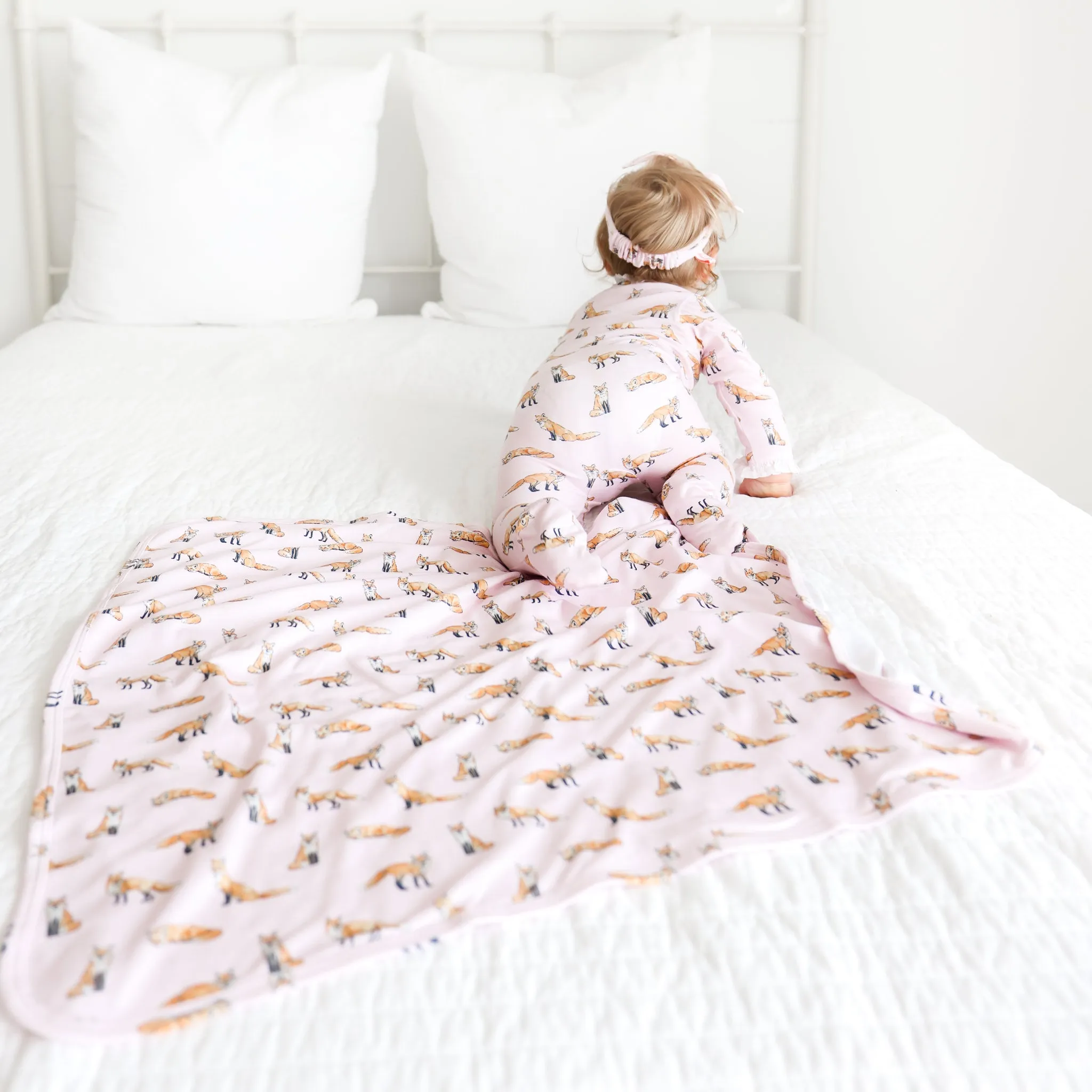 Pink Fox Ruffle Footie