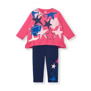 Pink girl's set with stars from the amazing collection
