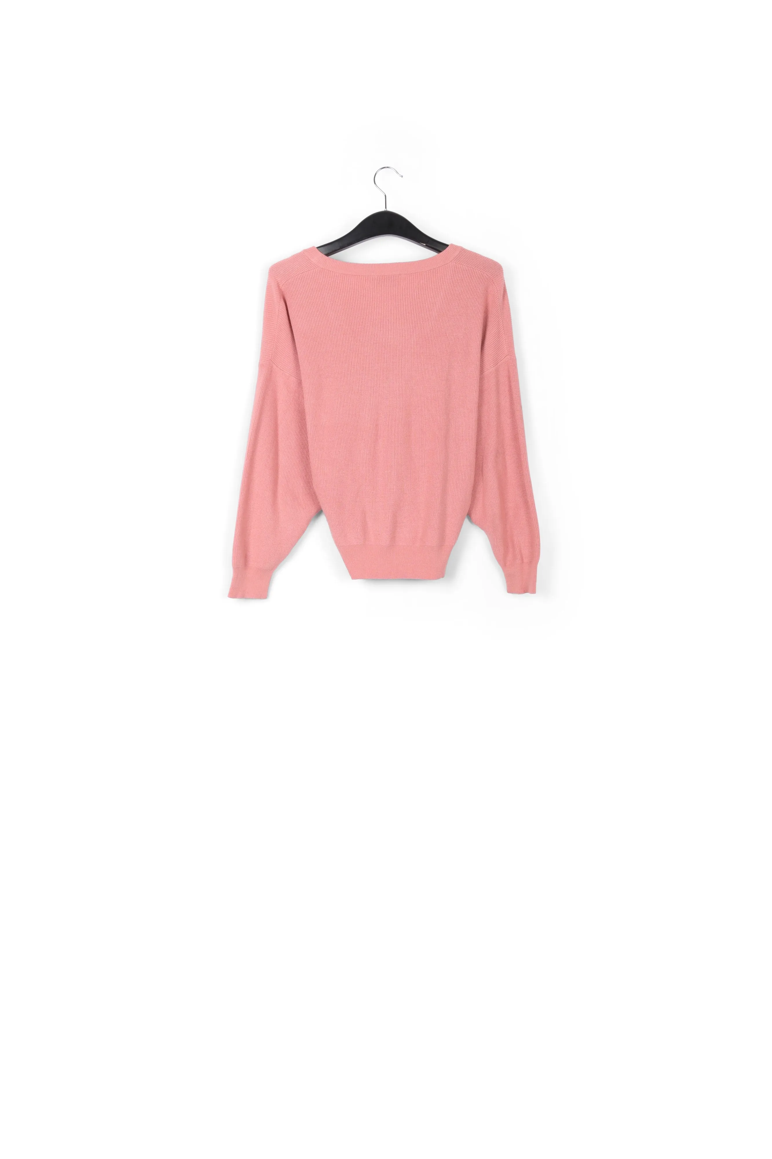 Pink oversized fine-knit sweater