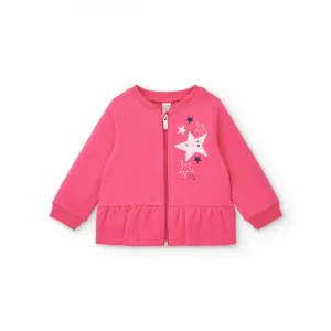 Pink plush jacket with leggings set