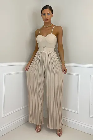 Pleated Wide Leg Jumpsuit