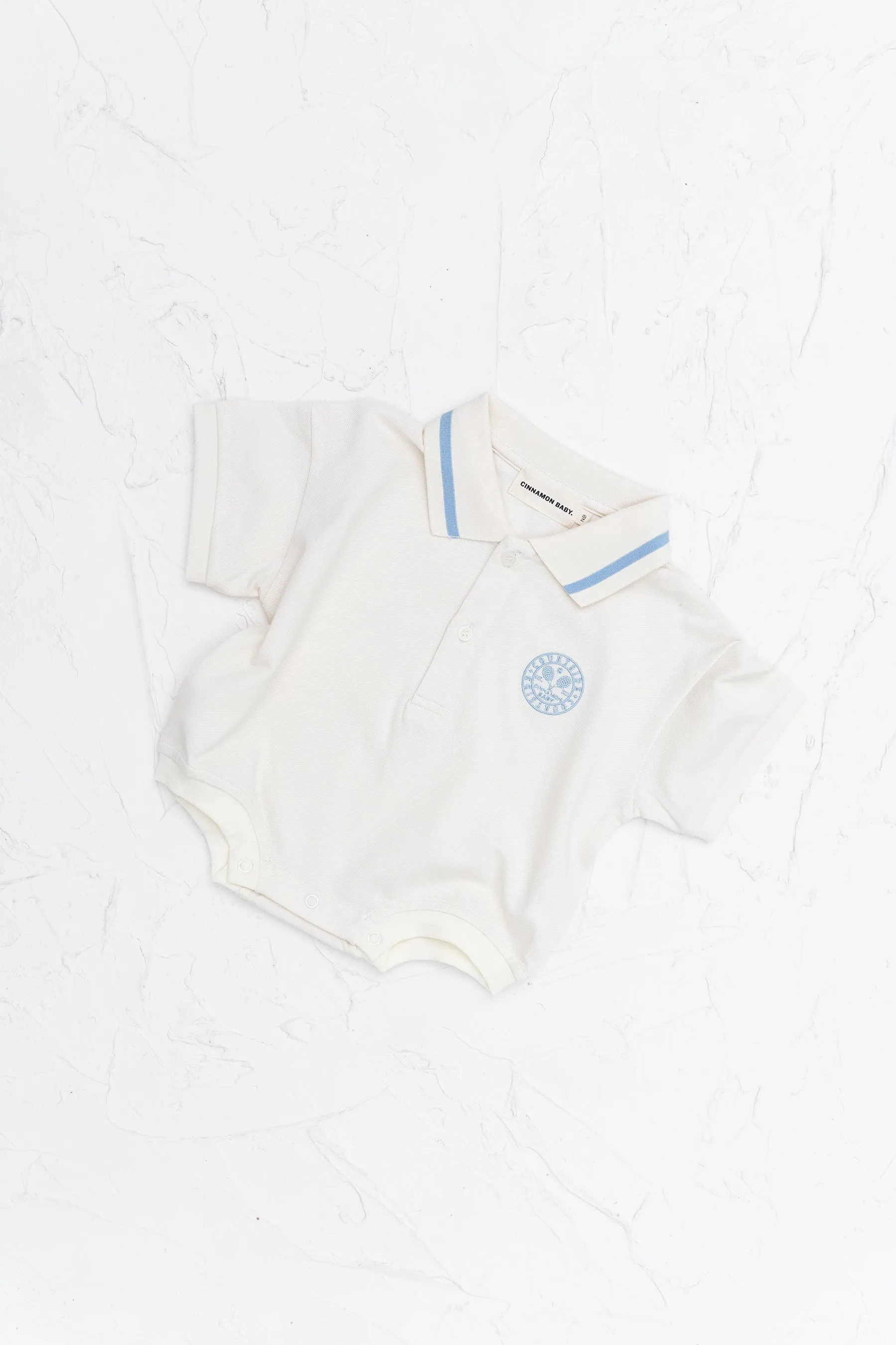 Polo Tshirt Romper - Baby Blue