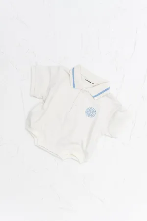 Polo Tshirt Romper - Baby Blue