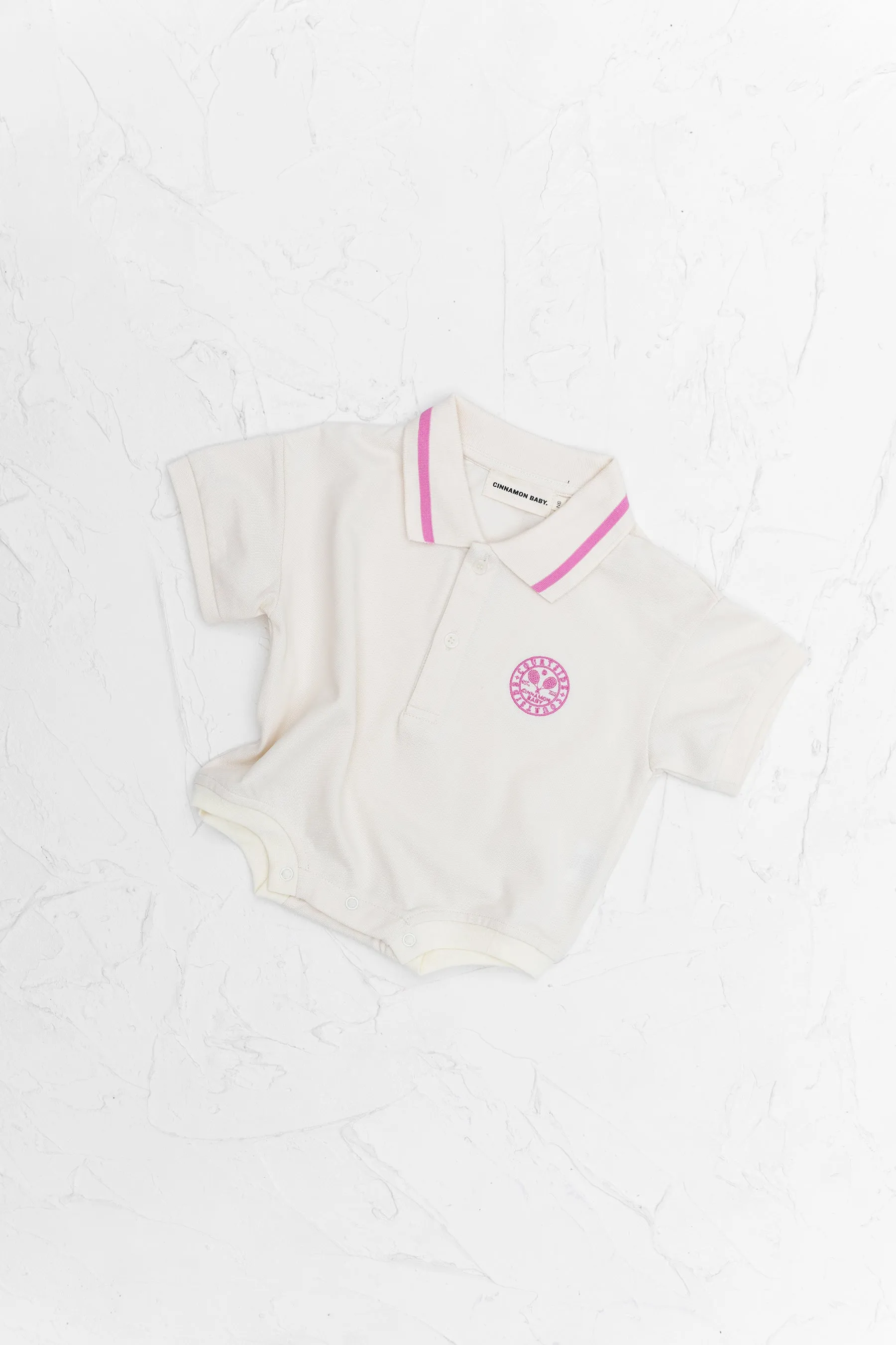Polo Tshirt Romper - Baby Pink
