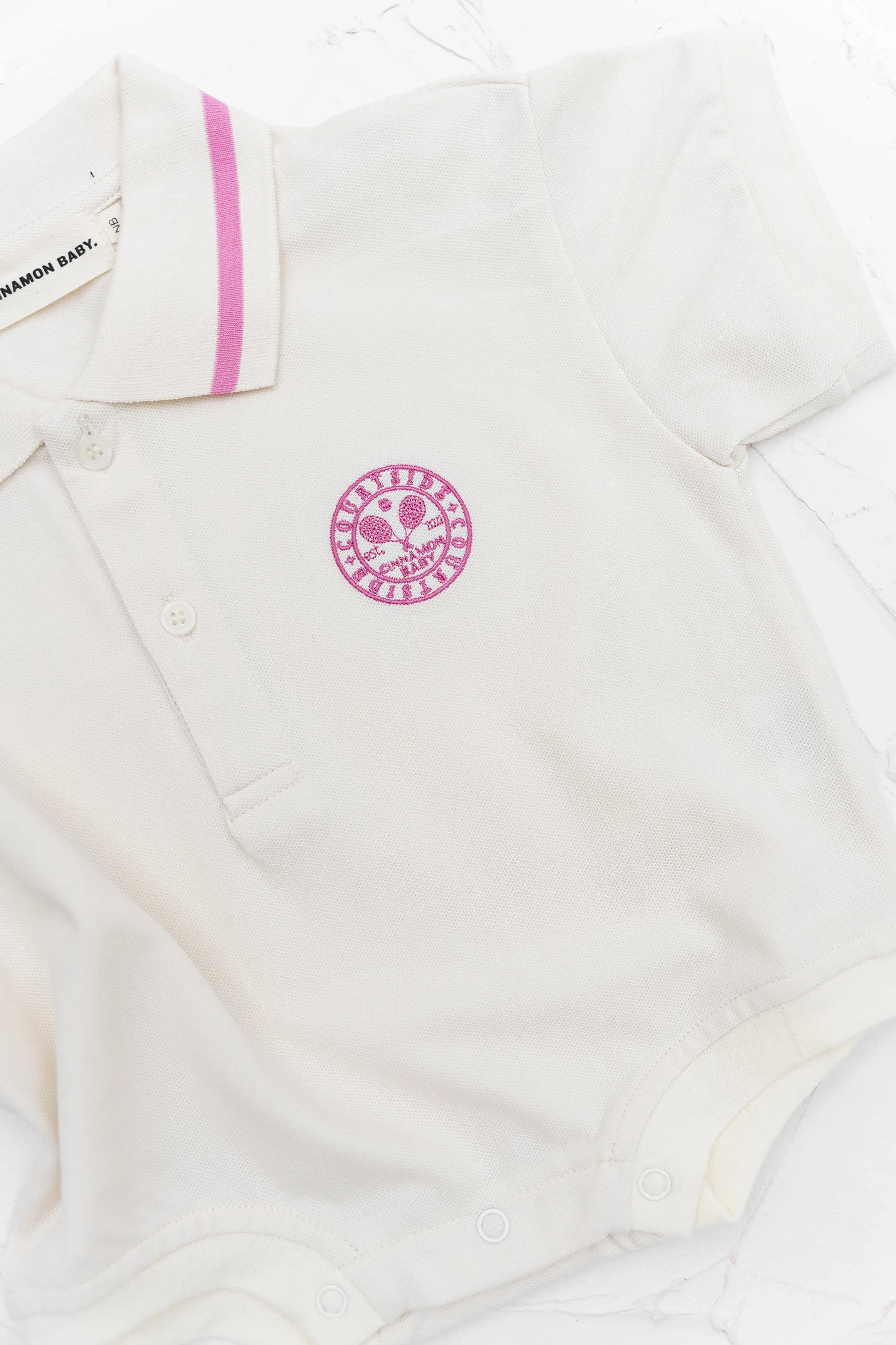Polo Tshirt Romper - Baby Pink