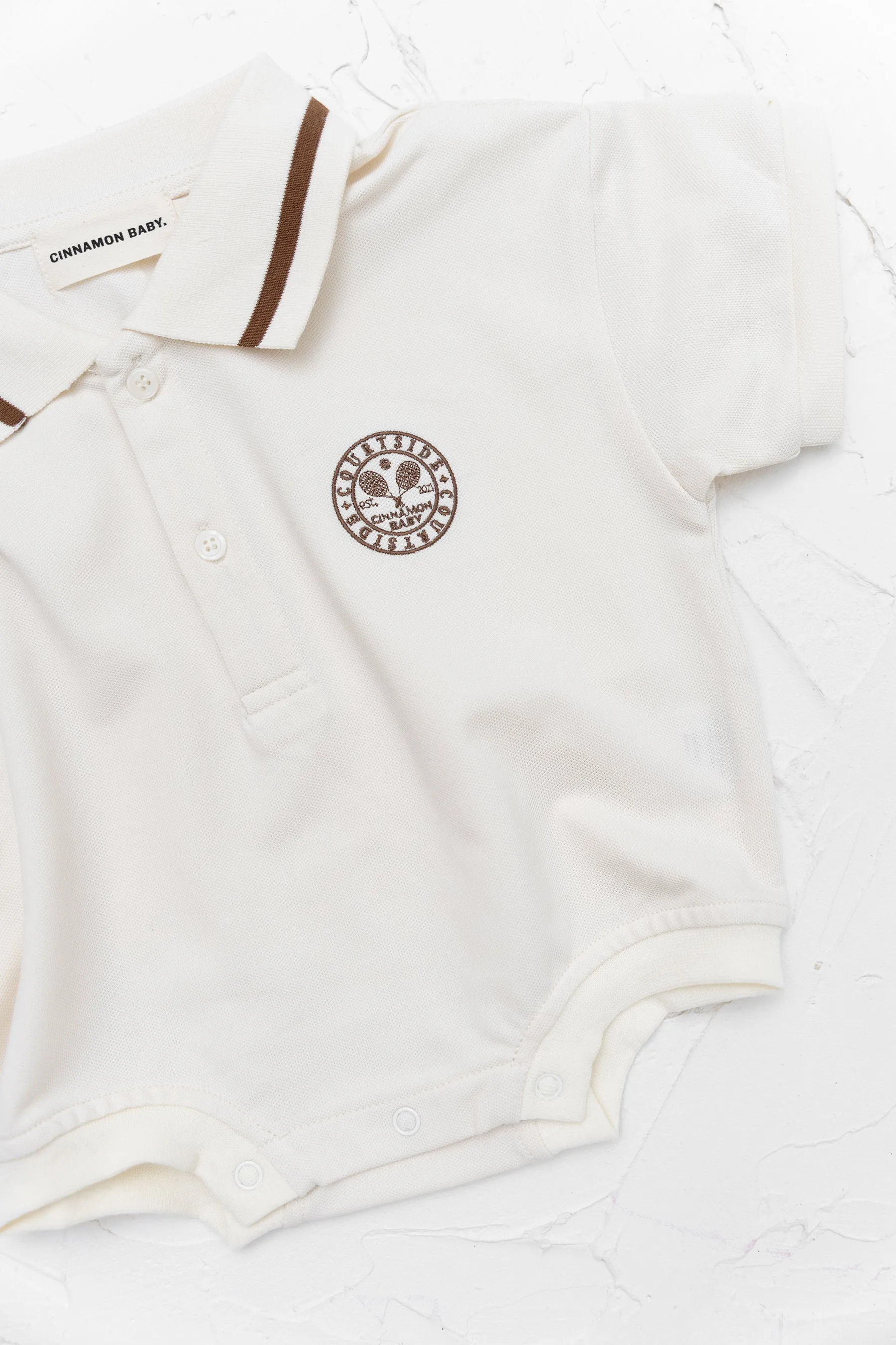 Polo Tshirt Romper - Cinnamon
