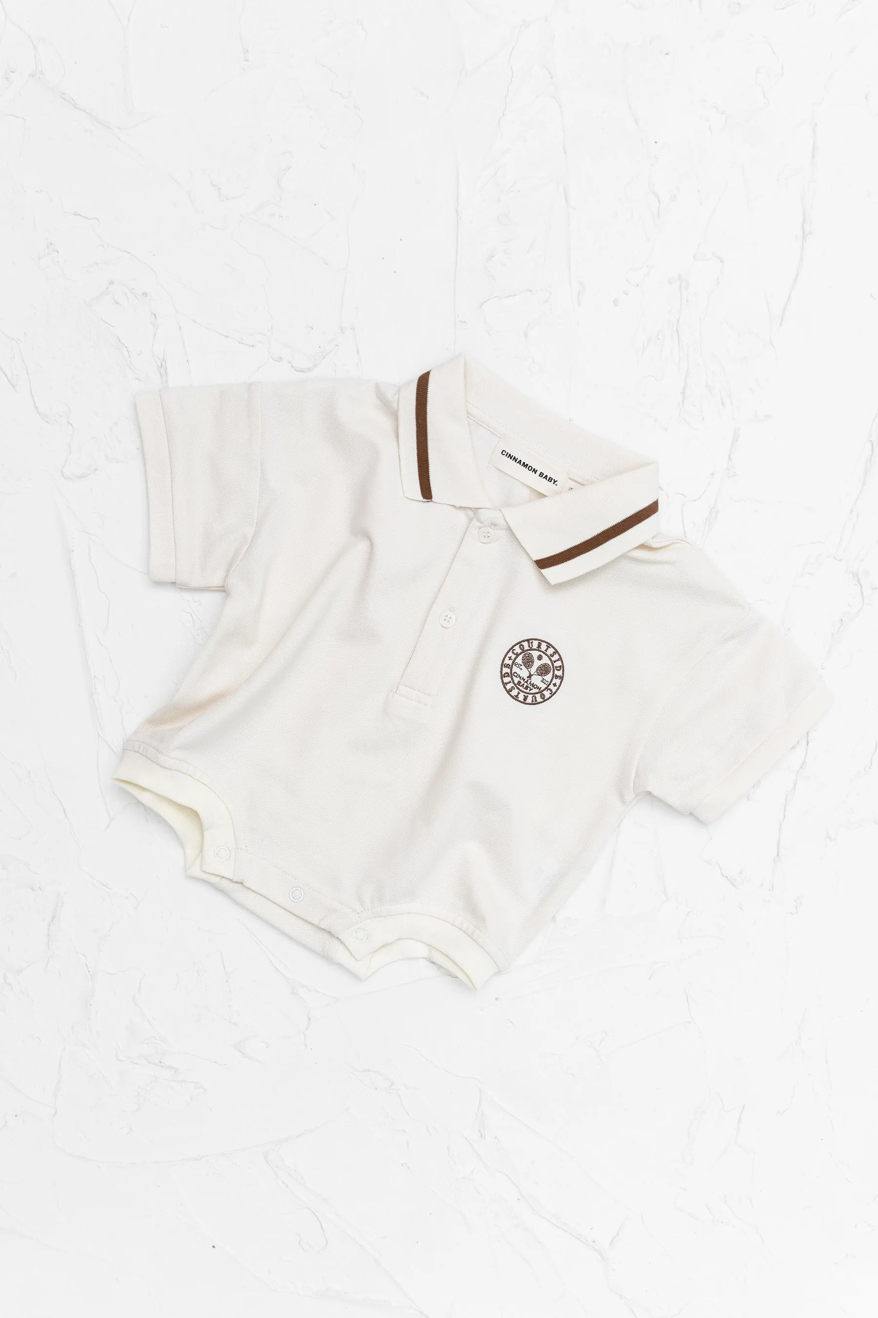 Polo Tshirt Romper - Cinnamon