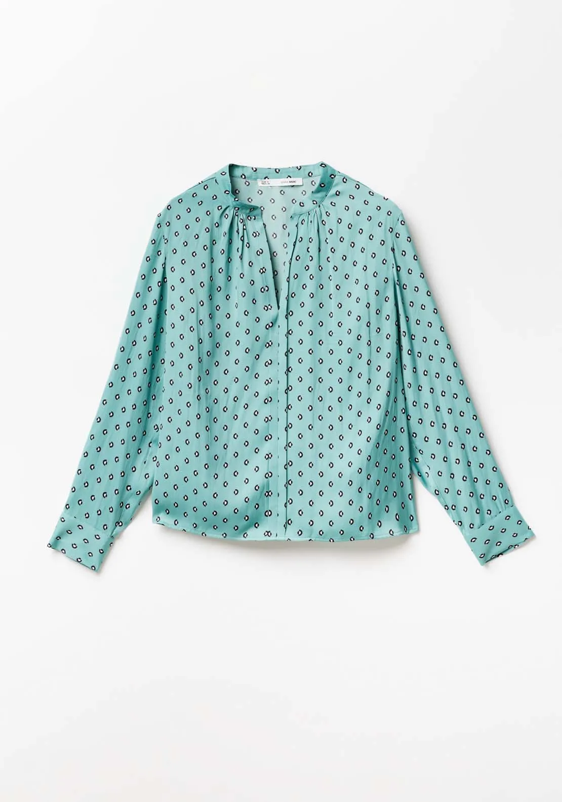 Printed loose-fit blouse - Light Green