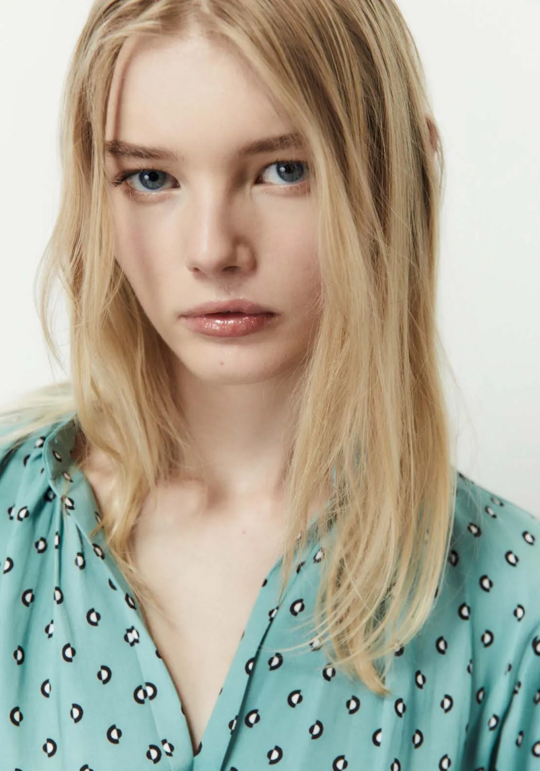 Printed loose-fit blouse - Light Green
