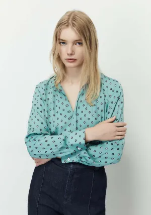 Printed loose-fit blouse - Light Green