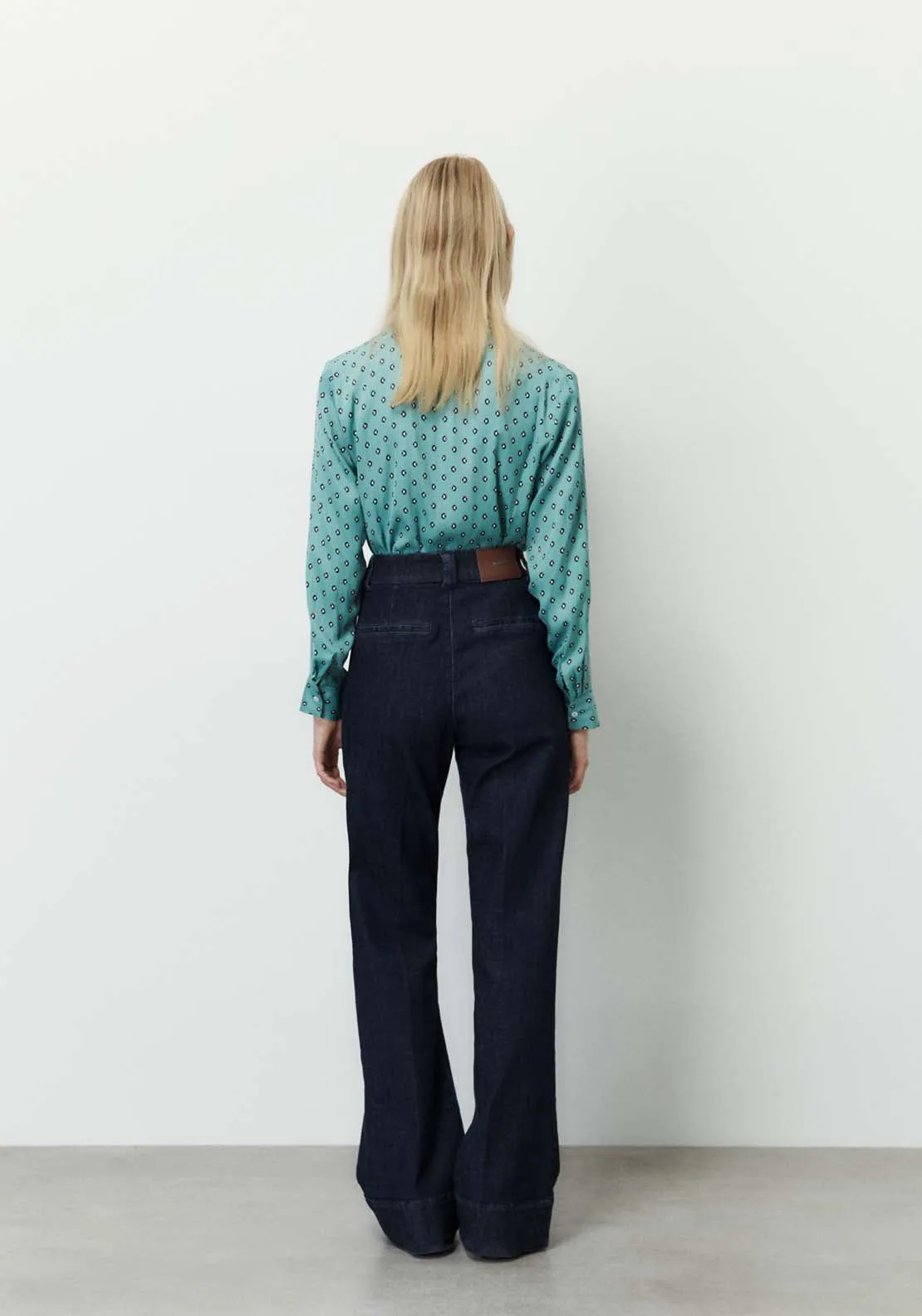 Printed loose-fit blouse - Light Green